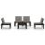 Set mobilier de grădină cu perne, 4 piese, gri, plastic GartenMobel Dekor