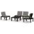 Set mobilier de grădină cu perne, 4 piese, gri, plastic GartenMobel Dekor