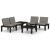 Set mobilier de grădină cu perne, 4 piese, gri, plastic GartenMobel Dekor