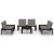 Set mobilier de grădină cu perne, 6 piese, gri, plastic GartenMobel Dekor