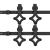 Set feronerie pentru uși glisante, 2 piese,negru, 200 cm, oțel GartenMobel Dekor