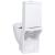 Vas WC toaletă de baie, alb, ceramică, rotund, flux inferior GartenMobel Dekor