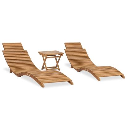 Set mobilier de grădină pliabil, 3 piese, lemn masiv de tec GartenMobel Dekor