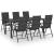 Set mobilier de grădină, 7 piese, negru GartenMobel Dekor