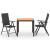 Set mobilier de grădină, 3 piese, negru și maro GartenMobel Dekor