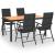 Set mobilier de grădină, 5 piese, negru și maro GartenMobel Dekor