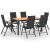 Set mobilier de grădină, 7 piese, negru și maro GartenMobel Dekor