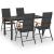 Set mobilier de grădină, 5 piese, negru și maro GartenMobel Dekor