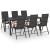 Set mobilier de grădină, 7 piese, negru și maro GartenMobel Dekor