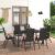 Set de masă pentru grădină, 7 piese, negru și maro GartenMobel Dekor