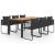 Set mobilier de grădină, 7 piese, negru și maro, ratan PVC GartenMobel Dekor