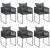 Set mobilier de grădină, 7 piese, negru și maro, ratan PVC GartenMobel Dekor