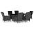 Set mobilier exterior cu perne, 7 piese, gri închis, poliratan GartenMobel Dekor
