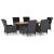 Set mobilier exterior cu perne, 7 piese, gri închis, poliratan GartenMobel Dekor
