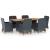 Set mobilier exterior cu perne, 7 piese, gri închis, poliratan GartenMobel Dekor
