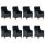 Set mobilier exterior cu perne, 9 piese, gri închis, poliratan GartenMobel Dekor