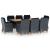 Set mobilier exterior cu perne, 9 piese, gri închis, poliratan GartenMobel Dekor