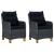 Set mobilier grădină cu perne, 3 piese, gri închis, poliratan GartenMobel Dekor