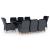 Set mobilier exterior cu perne, 9 piese, gri închis, poliratan GartenMobel Dekor