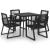 Set mobilier de exterior, 5 piese, negru, ratan PVC GartenMobel Dekor