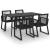 Set mobilier de exterior, 5 piese, negru, ratan PVC GartenMobel Dekor