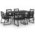 Set mobilier de exterior, 7 piese, negru, ratan PVC GartenMobel Dekor
