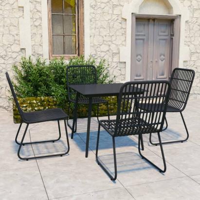 Set mobilier de exterior, 5 piese, poliratan și sticlă GartenMobel Dekor