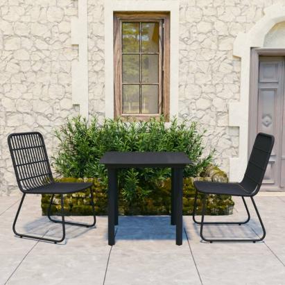 Set mobilier de exterior, 3 piese, poliratan și sticlă GartenMobel Dekor