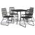 Set mobilier de grădină, 5 piese, negru, ratan PVC GartenMobel Dekor