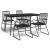 Set mobilier de grădină, 5 piese, negru, ratan PVC GartenMobel Dekor