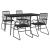 Set mobilier de grădină, 5 piese, negru, ratan PVC GartenMobel Dekor