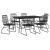 Set mobilier de grădină, 7 piese, negru, ratan PVC GartenMobel Dekor