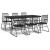 Set mobilier de grădină, 7 piese, negru, ratan PVC GartenMobel Dekor