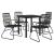 Set mobilier de grădină, 5 piese, negru, ratan PVC GartenMobel Dekor