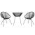 Set mobilier de exterior, 3 piese, negru, ratan PVC GartenMobel Dekor