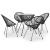 Set mobilier de exterior, 5 piese, negru, ratan PVC GartenMobel Dekor