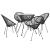 Set mobilier de exterior, 5 piese, negru, ratan PVC GartenMobel Dekor