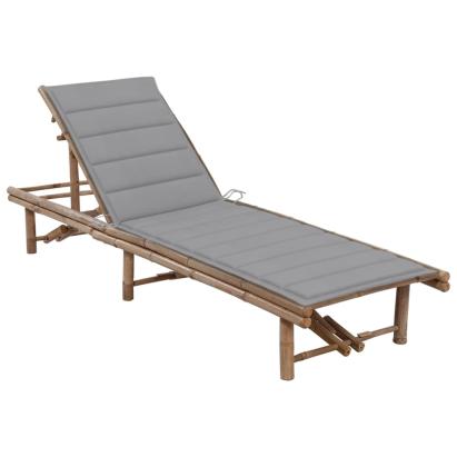 Șezlong de grădină cu pernă, bambus GartenMobel Dekor