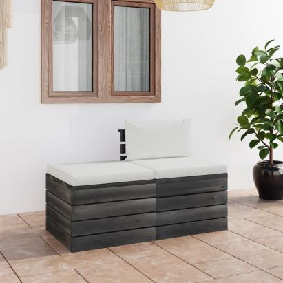 Set mobilier grădină din paleți, 2 piese, cu perne, lemn de pin GartenMobel Dekor