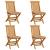 Scaune de grădină cu perne bej, 4 buc., lemn masiv de tec GartenMobel Dekor