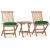 Set mobilier exterior pliabil cu perne, 3 piese, lemn masiv tec GartenMobel Dekor