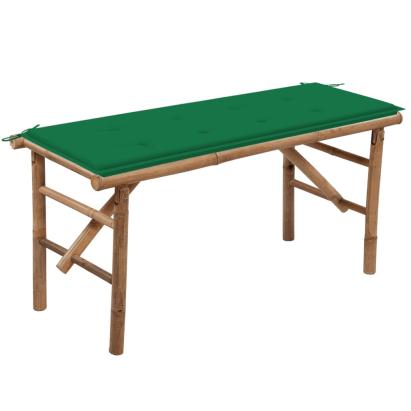 Bancă de grădină pliabilă cu pernă, 118 cm, bambus GartenMobel Dekor