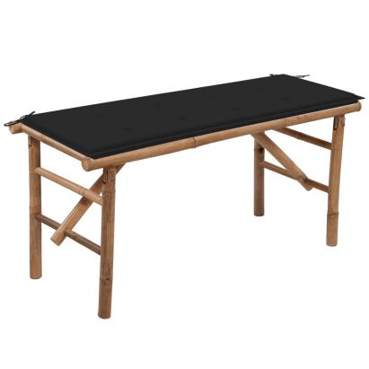 Bancă de grădină pliabilă cu pernă, 118 cm, bambus GartenMobel Dekor