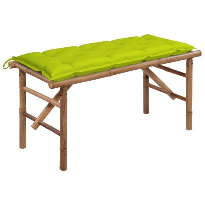 Bancă de grădină pliabilă cu pernă, 118 cm, bambus GartenMobel Dekor