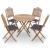 Set mobilier de exterior pliabil, cu perne, 5 piese, bambus GartenMobel Dekor