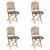 Set mobilier de exterior pliabil, cu perne, 5 piese, bambus GartenMobel Dekor