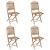 Set mobilier de exterior pliabil, cu perne, 5 piese, bambus GartenMobel Dekor