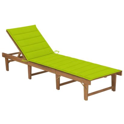 Șezlong pliabil cu pernă, lemn masiv de acacia GartenMobel Dekor