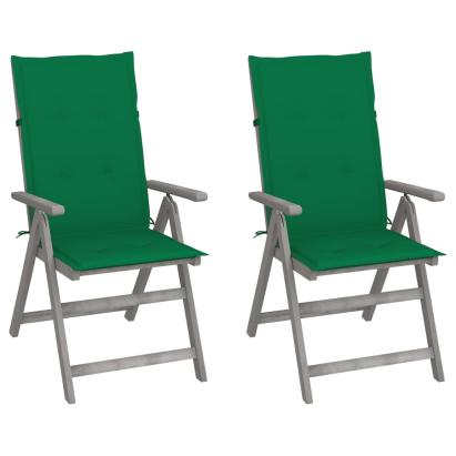 Scaune grădină rabatabile cu perne, 2 buc., lemn masiv acacia GartenMobel Dekor