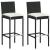 Set mobilier bar de grădină cu perne, 3 piese, negru, poliratan GartenMobel Dekor
